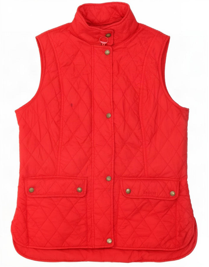 Barbour Gilet matelassé pour femme UK 14 Large Rouge Polyamide
