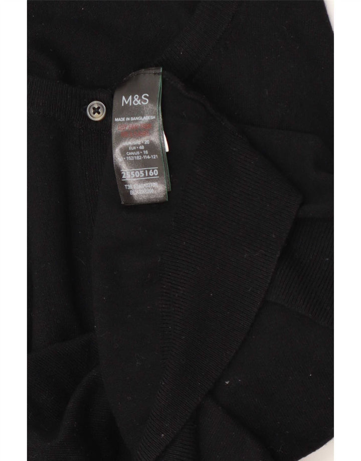 Marks & Spencer Pull Cardigan Femme UK 20 2XL Noir Viscose