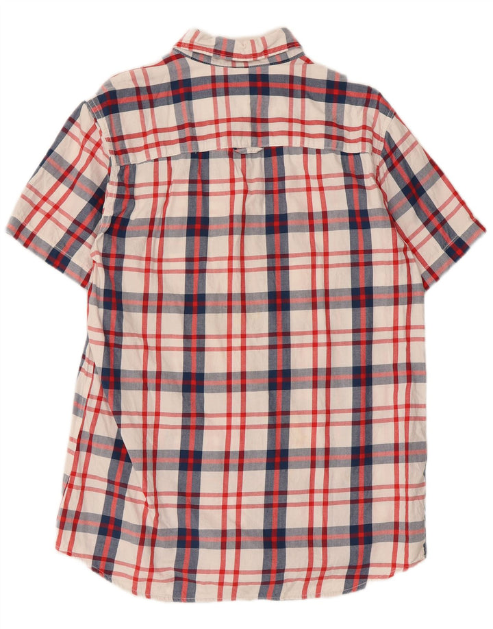 Jack & Jones Chemise à manches courtes pour homme en coton à carreaux blancs