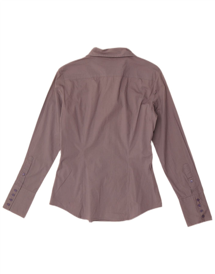 Benetton Chemise Pull Femme UK 10 Petit Gris Coton