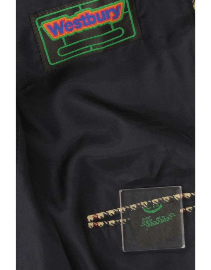 WESTBURY Veste blazer à 2 boutons pour homme UK 40 Grand pied-de-poule beige