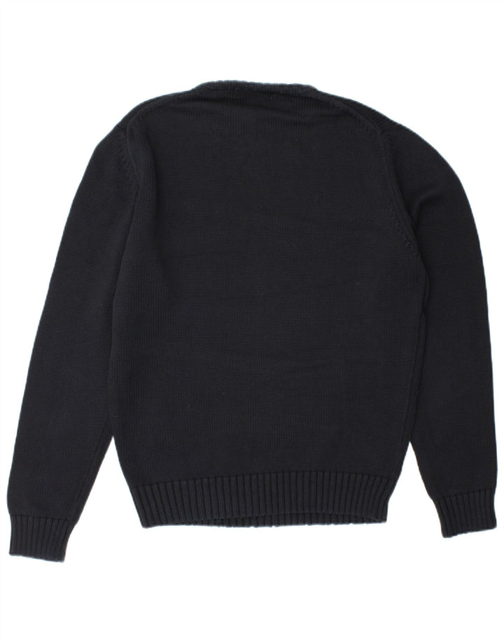 Zara Pull à col rond pour homme en coton noir moyen
