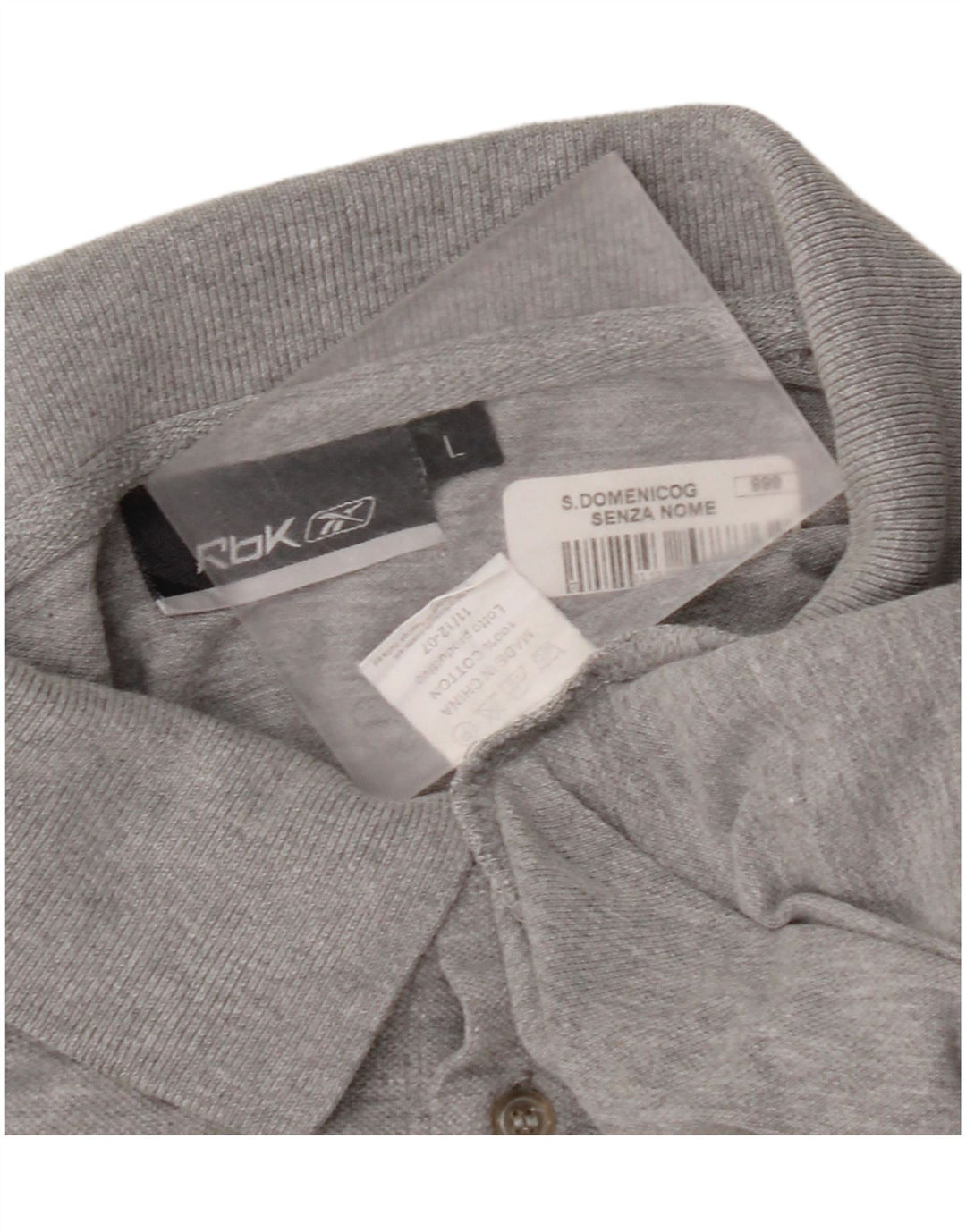 Reebok Polo Homme Large Gris Moucheté Coton