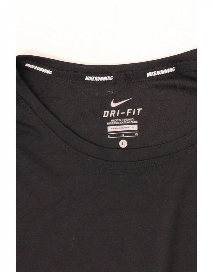Nike T-shirt de course à manches courtes pour homme Noir Taille L