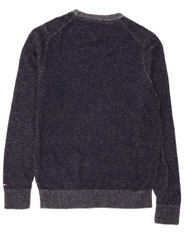Tommy Hilfiger Pull Graphic Crew Neck Jumper Homme Bleu Marine Moyen Laine
