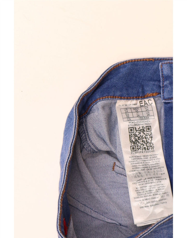 GUESS Jean skinny taille haute femme W24 L28 bleu coton