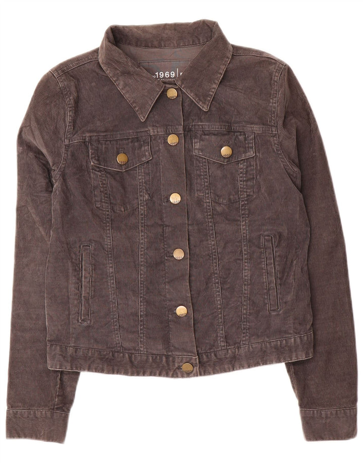 Gap Veste courte en velours côtelé pour femme UK 14 Coton gris moyen