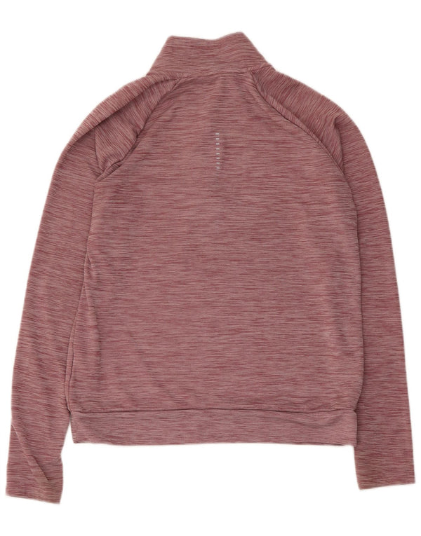 Nike Dri Fit Sweat-shirt à col zippé pour femme Taille S Bordeaux moucheté