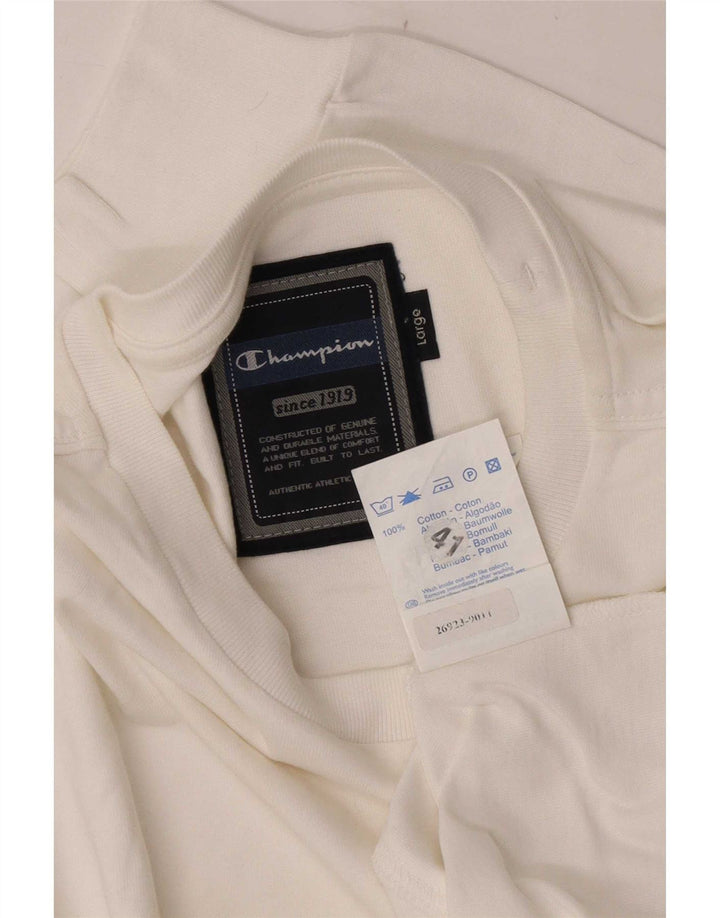 Champion Haut à manches longues pour homme en coton blanc Taille L