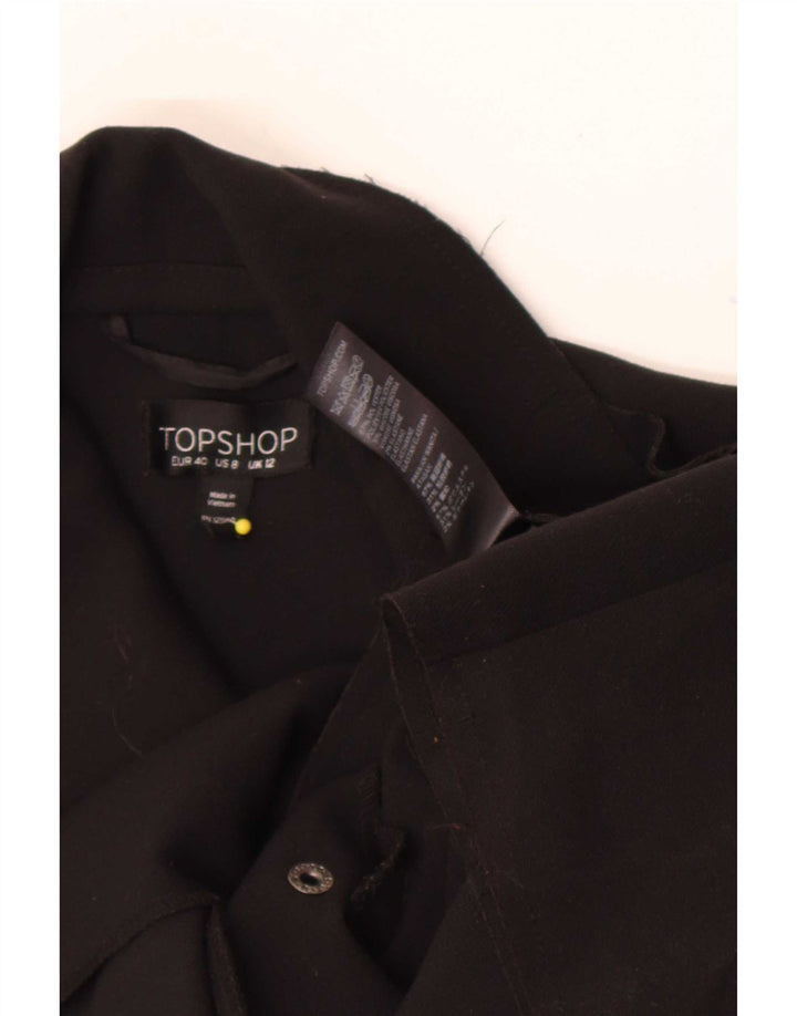 Topshop Trench court pour femme UK 42 Medium Noir Polyester