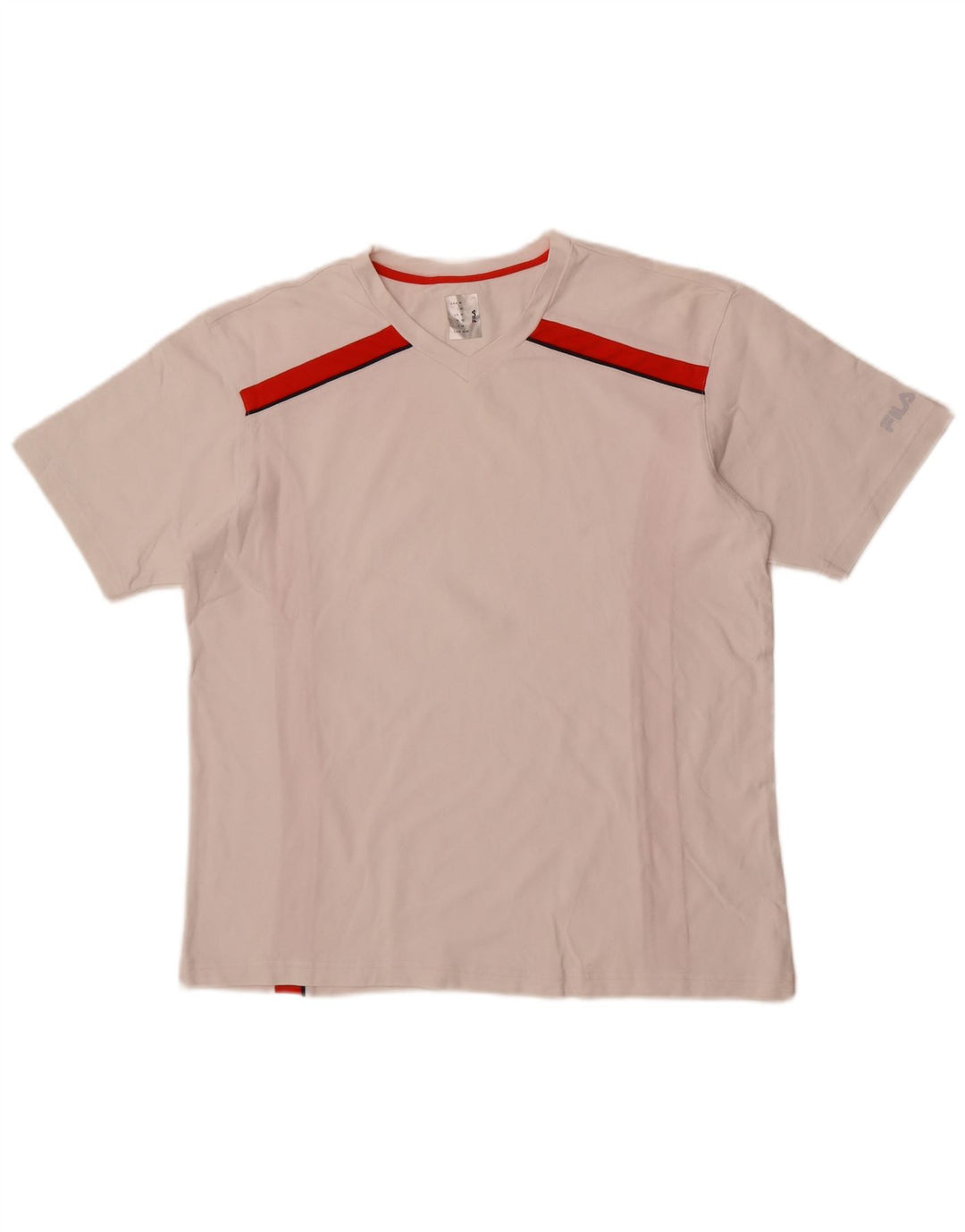 Fila T-Shirt Homme Blanc Moyen Colorblock Polyamide