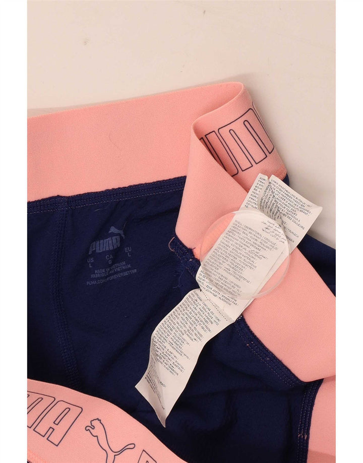 Puma Short de sport graphique pour femme, grand, bleu, color block, polyester