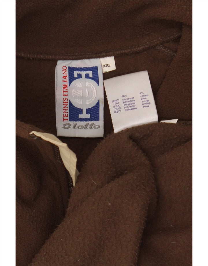 LOTTO Pull Polaire Col Zippé Homme 2XL Marron Polyester