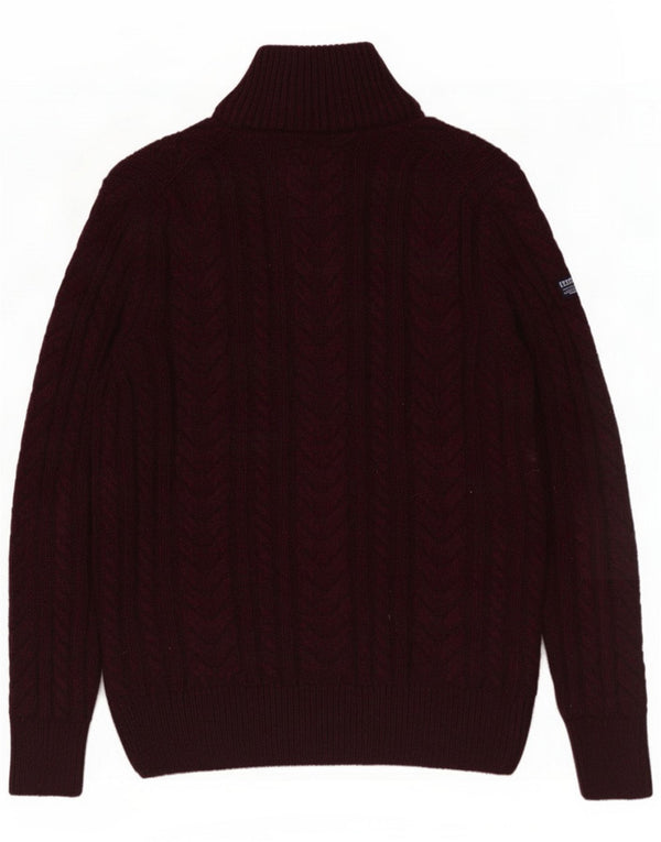 Superdry Pull col zippé pour homme IT 54 XL Bordeaux Acrylique