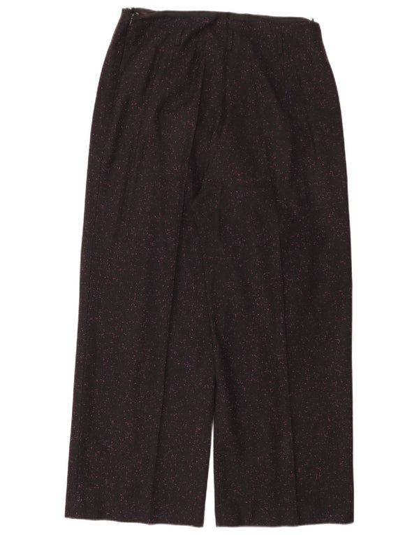 Jaeger Pantalon de costume taille haute pour femme UK 16 Large W36 L29 Noir moucheté