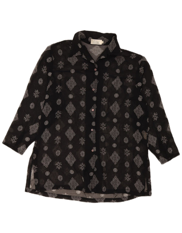 S.Oliver Chemise longue pour femme EU 36 Petit Noir Floral Polyester