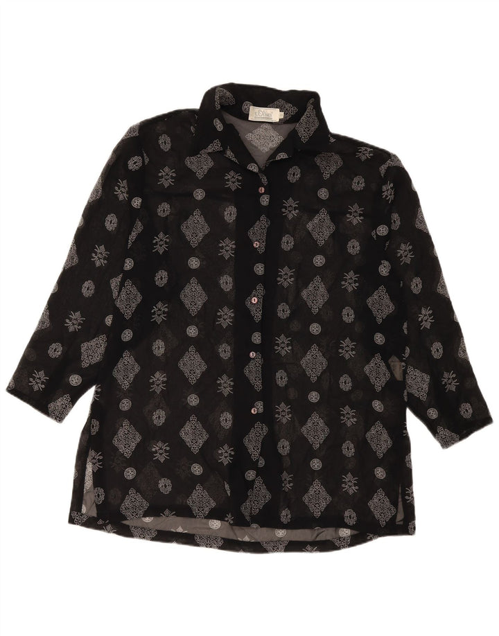 S.Oliver Chemise longue pour femme EU 36 Petit Noir Floral Polyester
