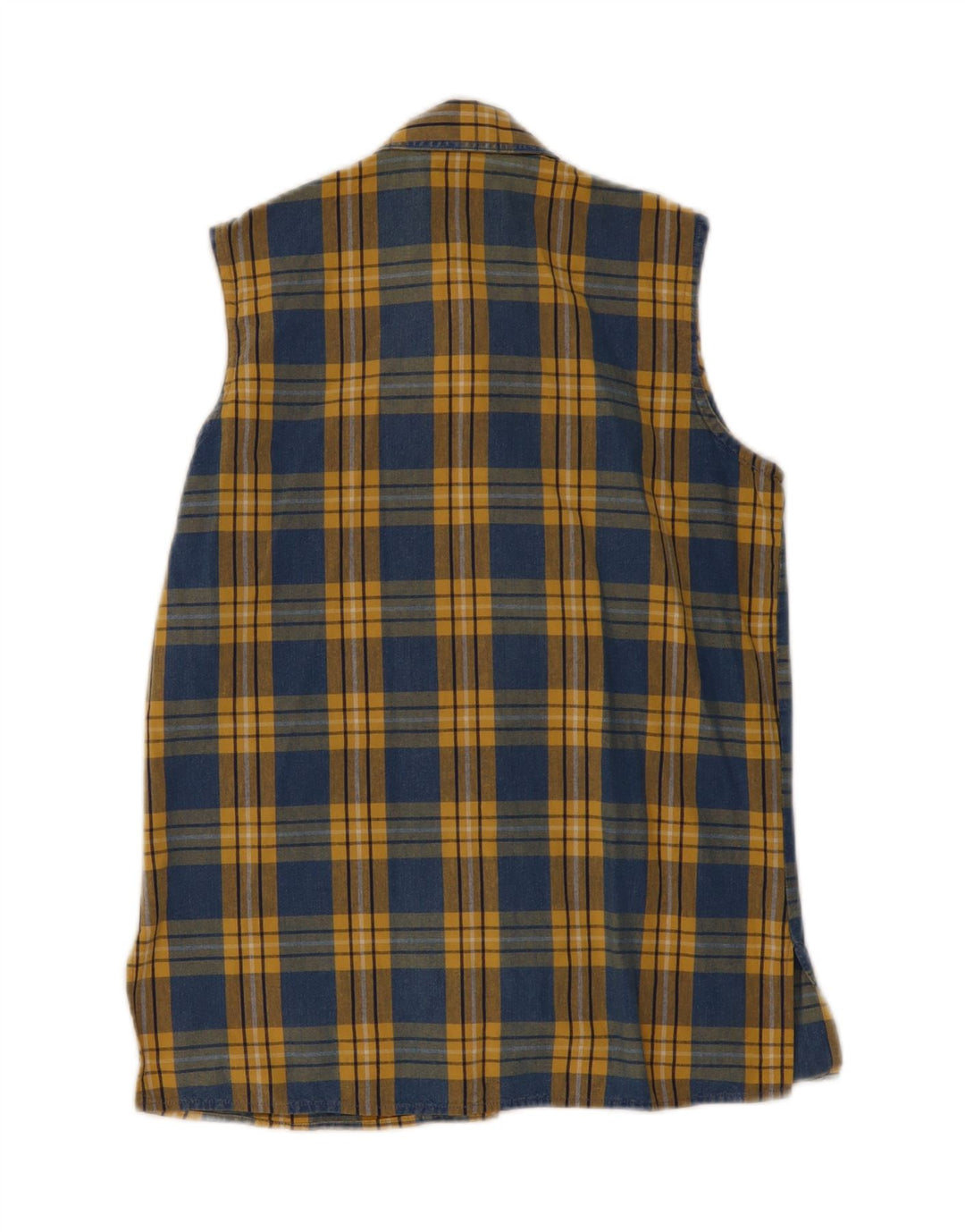 BENETTON Womens Sleeveless Shirt UK 12 Medium Multicoloured Check Vintage Benetton and Second-Hand Benetton from Messina Hembry 
