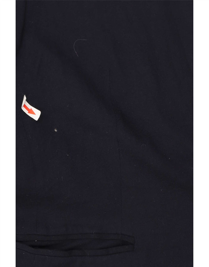Zara Femme 1 Bouton Blazer Veste UK 10 Petit Bleu Marine Acétate