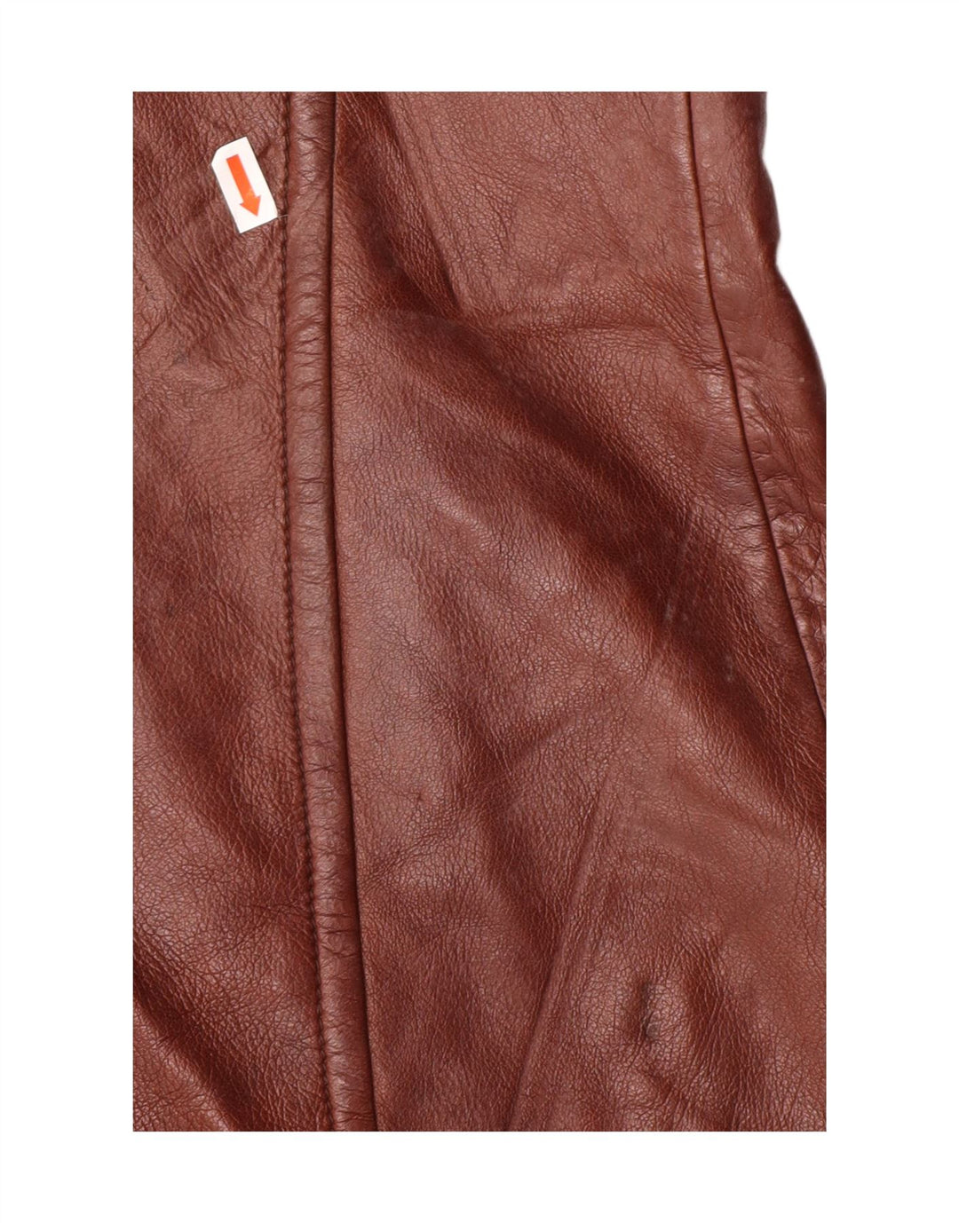 VINTAGE Manteau en cuir femme IT 52 2XL Cuir marron