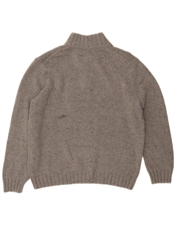 NAUTICA Pull col boutonné pour homme XL en acrylique moucheté gris