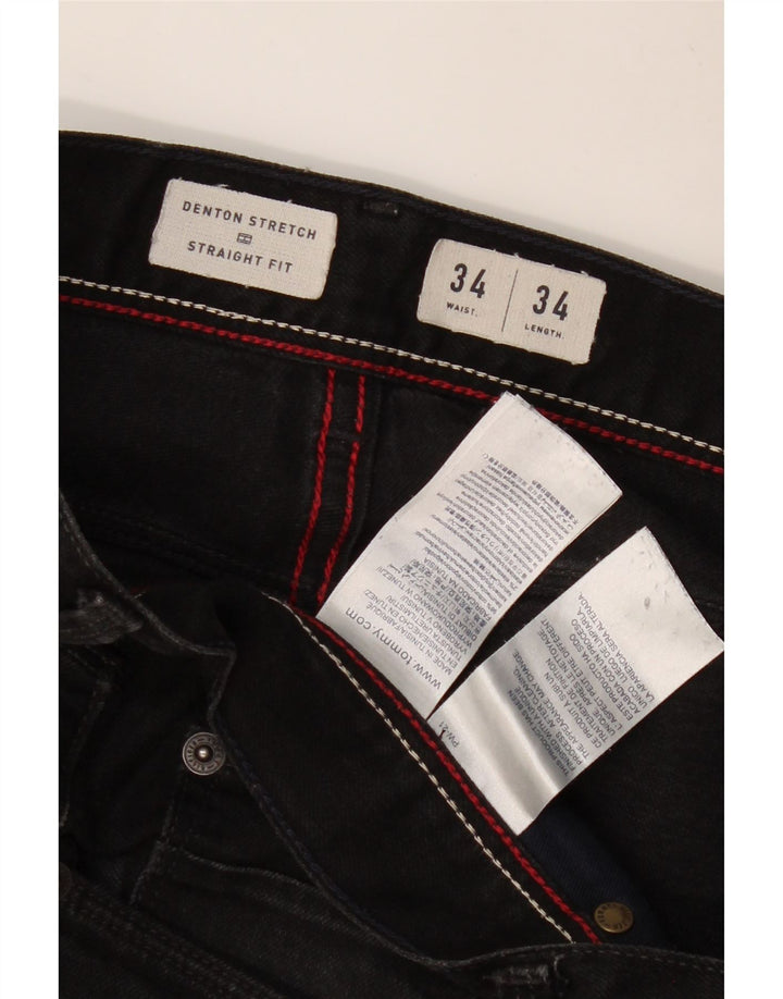 TOMMY HILFIGER Jean Droit Denton Homme W34 L34 Noir Coton