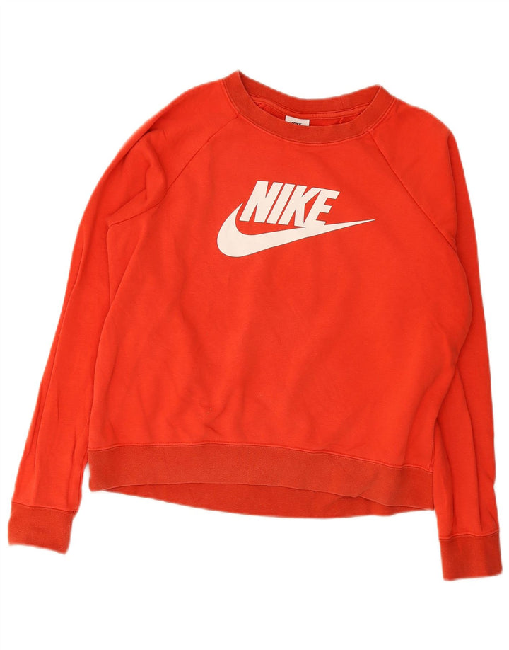Nike Sweat-shirt graphique pour femme UK 14 en coton rouge moyen