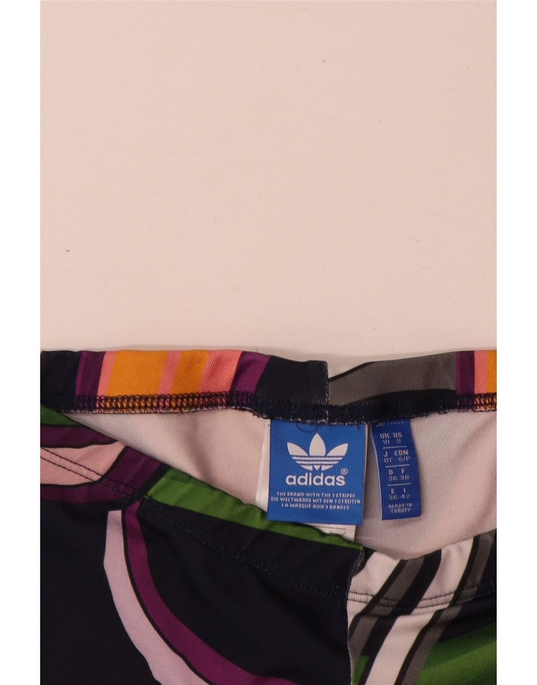 Adidas Leggings Femme UK 10 Petit Polyester Floral Multicolore