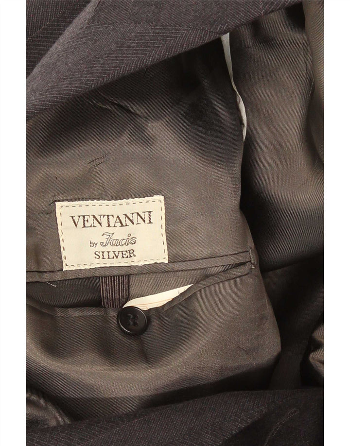 VENTANNI Veste Blazer Croisée Homme IT 46 Petit Gris Laine Vierge