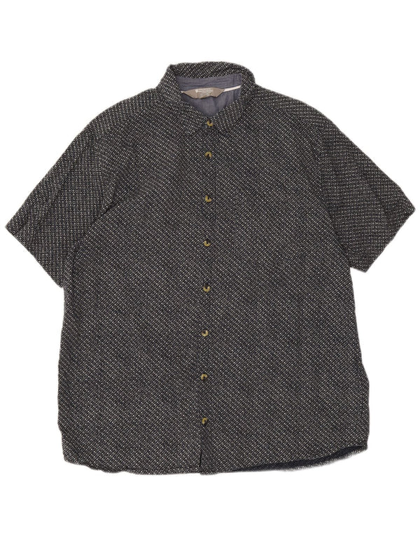 Mountain Warehouse Chemise à manches courtes pour homme XL en coton géométrique bleu marine