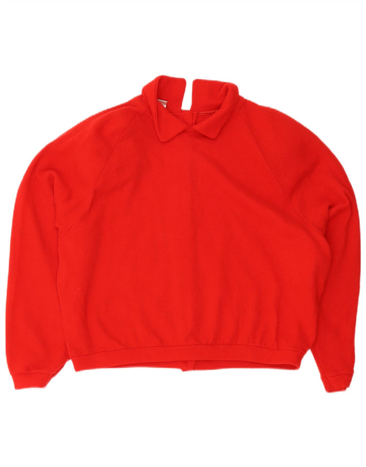 Stefanel Pull surdimensionné à col polo pour femme UK 14 Rouge moyen