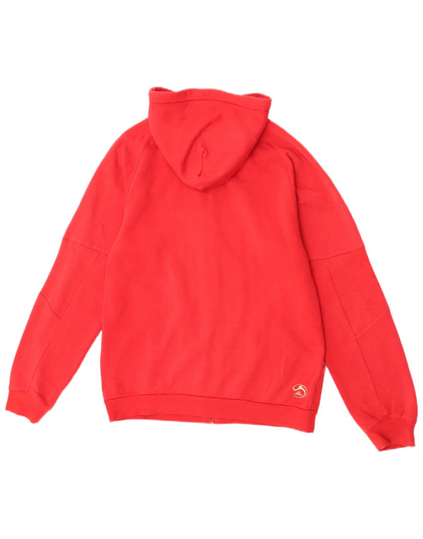 Adidas Pull à capuche zippé graphique pour homme Petit coton rouge