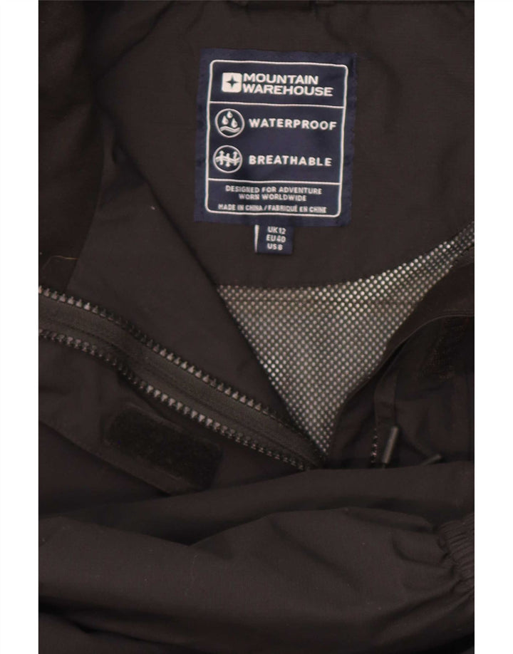 Mountain Warehouse Veste de pluie à capuche pour femme UK 12 Medium Noir Polyester