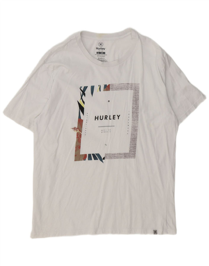 Hurley T-Shirt Graphique Homme Grand Blanc Coton