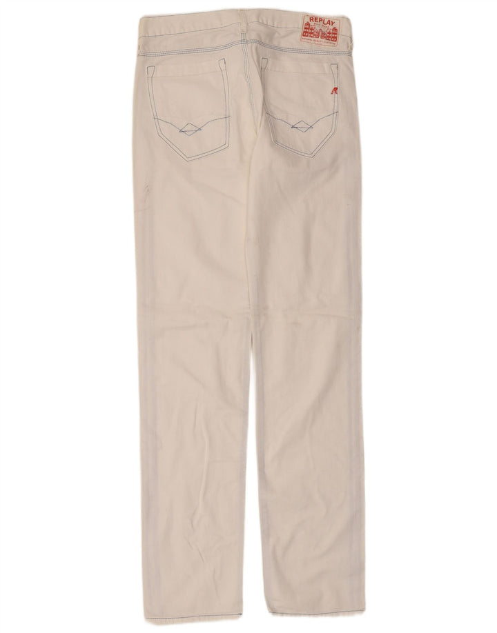 Replay Jean droit homme W31 L34 coton blanc