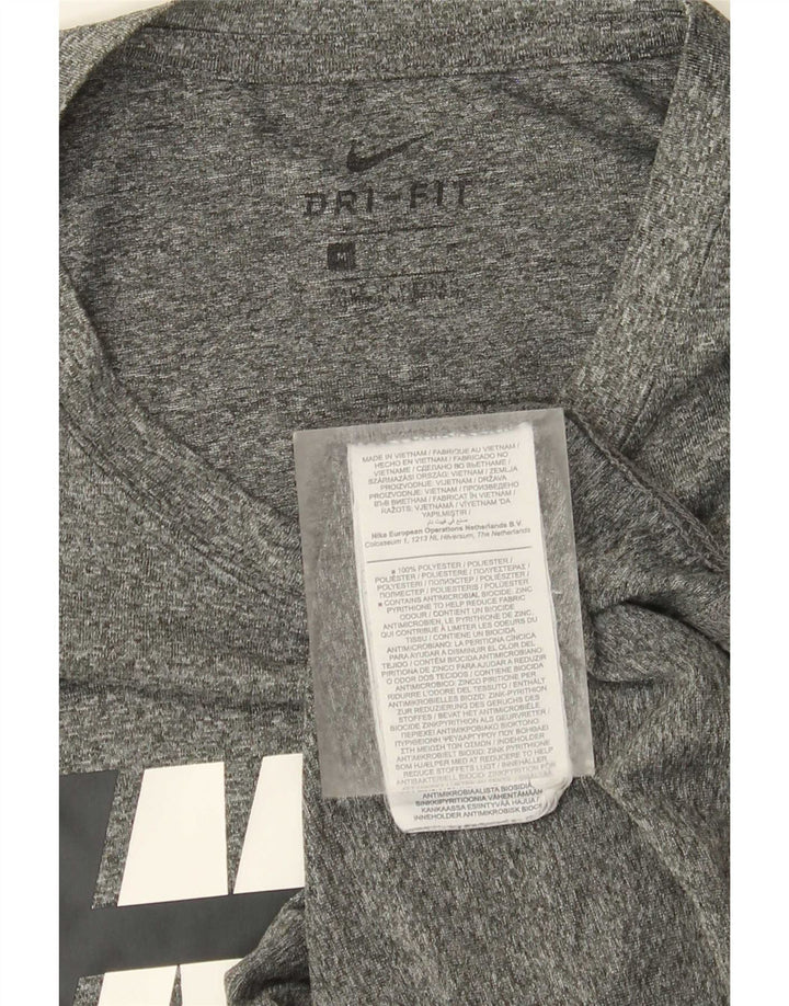 Nike Homme Dri Fit Graphic T-Shirt Haut Gris Moyen Moucheté Polyester