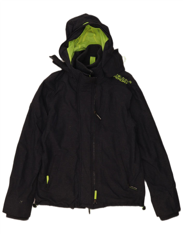 SUPERDRY Veste coupe-vent graphique Windcheater pour femme UK 16 Large Gris