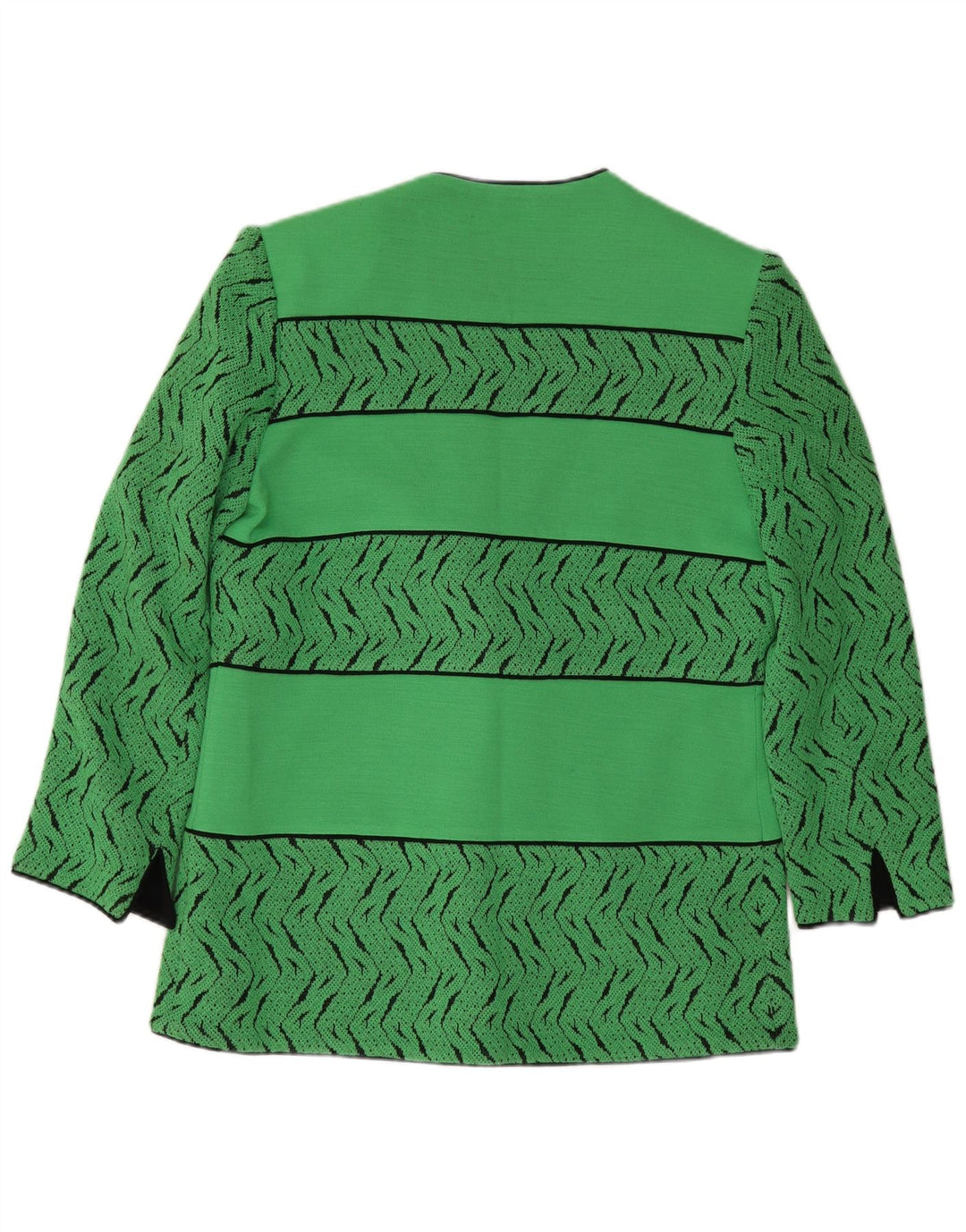 Pierre Cardin Veste Blazer 3 Boutons Femme EU 44 XL Laine Géométrique Verte