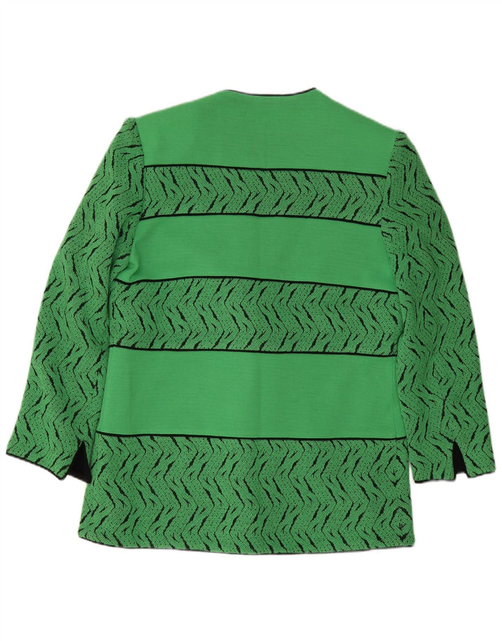 Pierre Cardin Veste Blazer 3 Boutons Femme EU 44 XL Laine Géométrique Verte