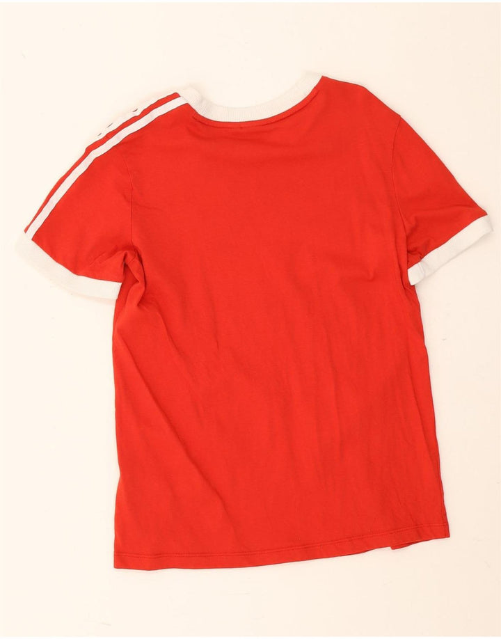 Adidas T-Shirt Femme Top UK 12 Coton Rouge Moyen