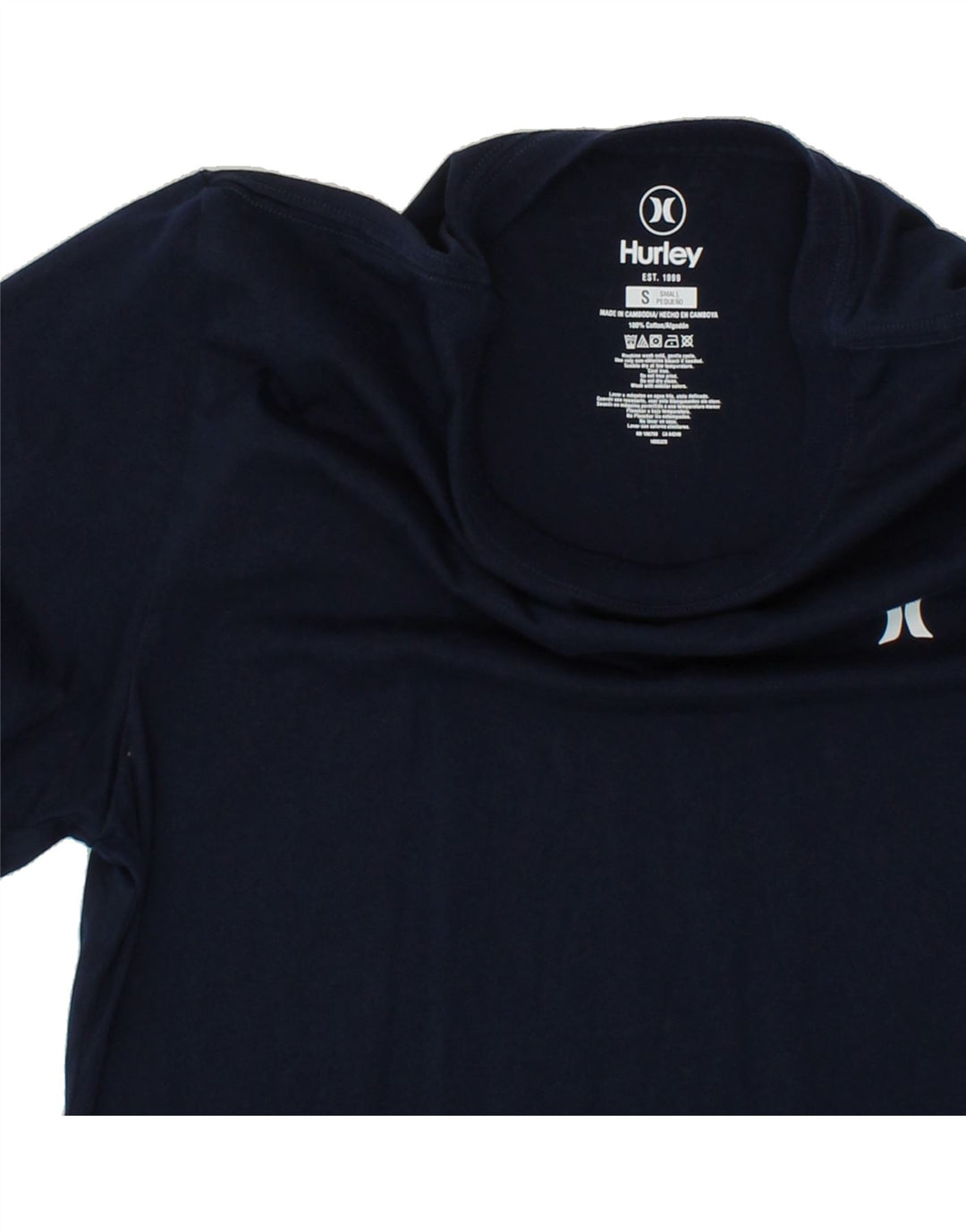 HURLEY Mens T-Shirt Top Small Navy Blue Cotton Vintage Hurley and Second-Hand Hurley from Messina Hembry 