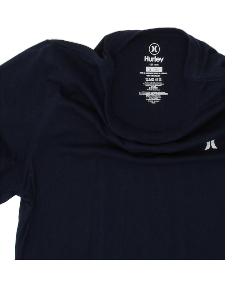 HURLEY Mens T-Shirt Top Small Navy Blue Cotton Vintage Hurley and Second-Hand Hurley from Messina Hembry 