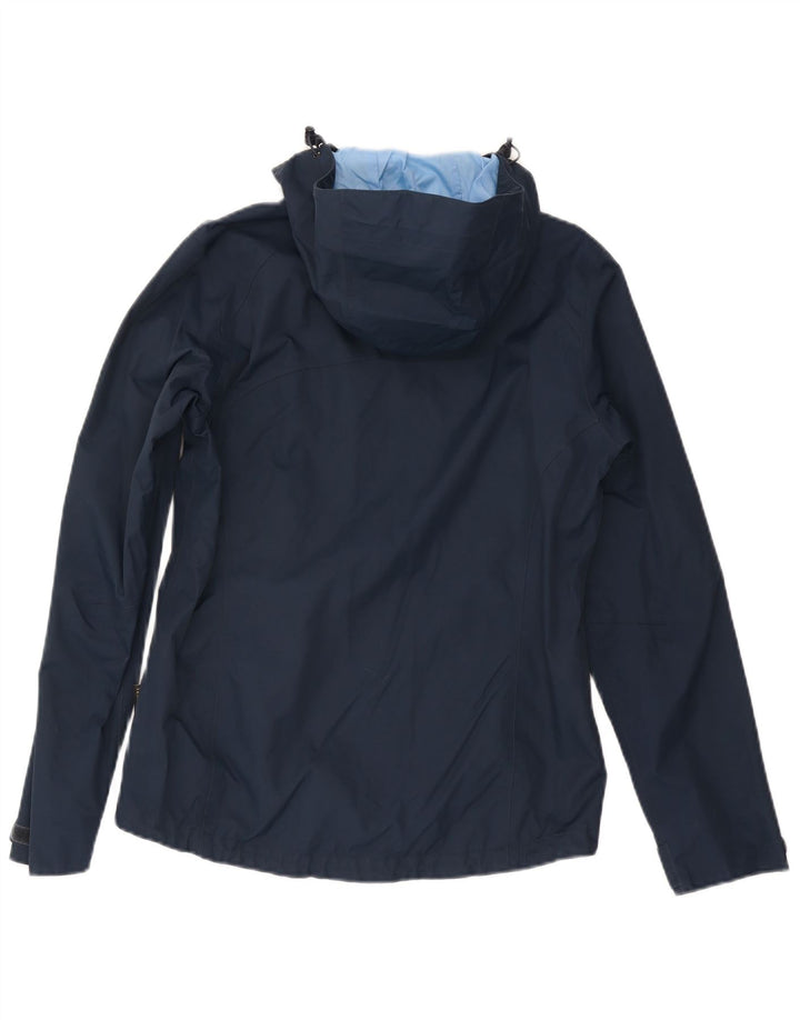 Jack Wolfskin Veste de pluie à capuche pour femme UK 12/14 Bleu marine moyen Polyamide