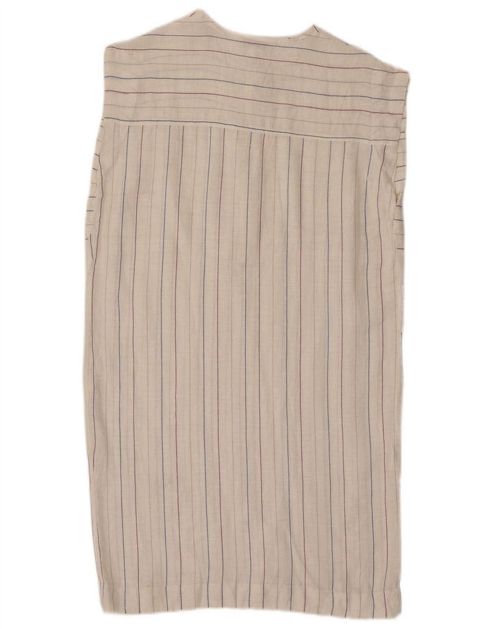 robe droite sans manches vintage pour femmes IT 42 Medium Off White Rayé