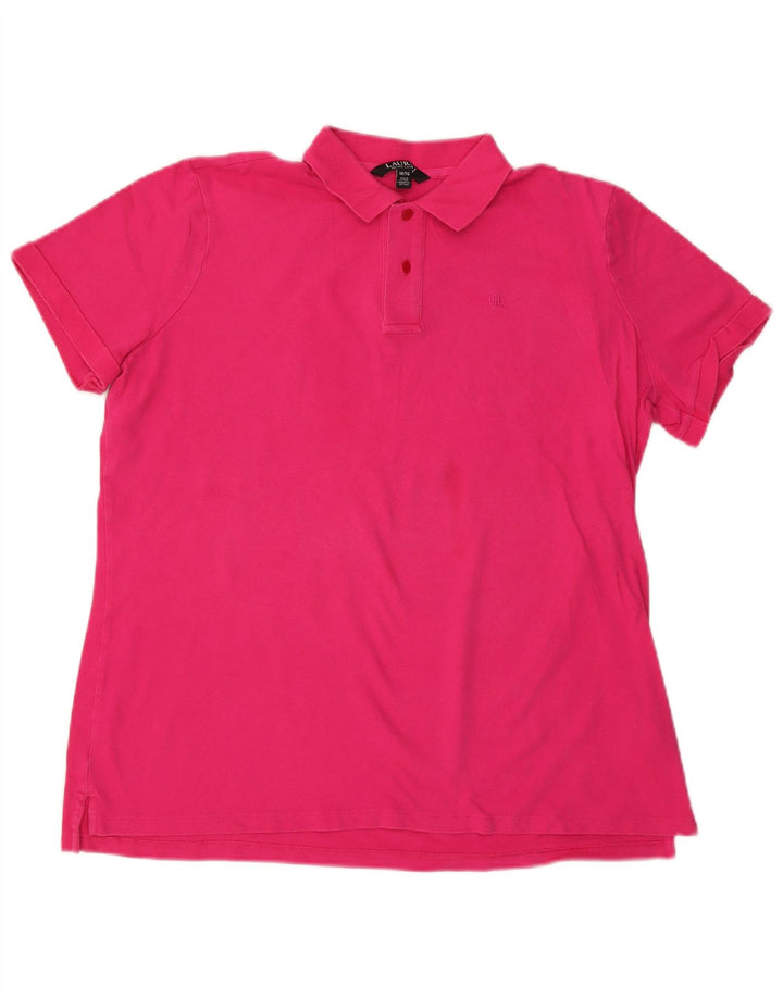 RALPH LAUREN Polo Femme UK 18 XL Rose Coton