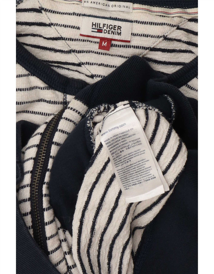 Tommy Hilfiger Veste de survêtement pour femme UK 14 Medium Blanc Rayé