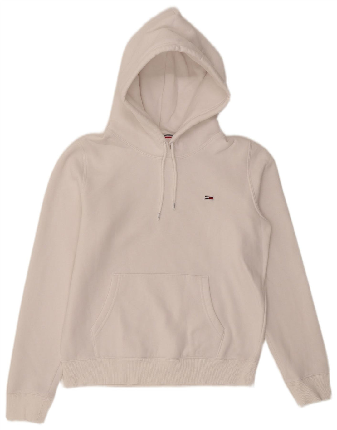 TOMMY HILFIGER Pull à capuche surdimensionné pour femme UK 10 Petit Blanc