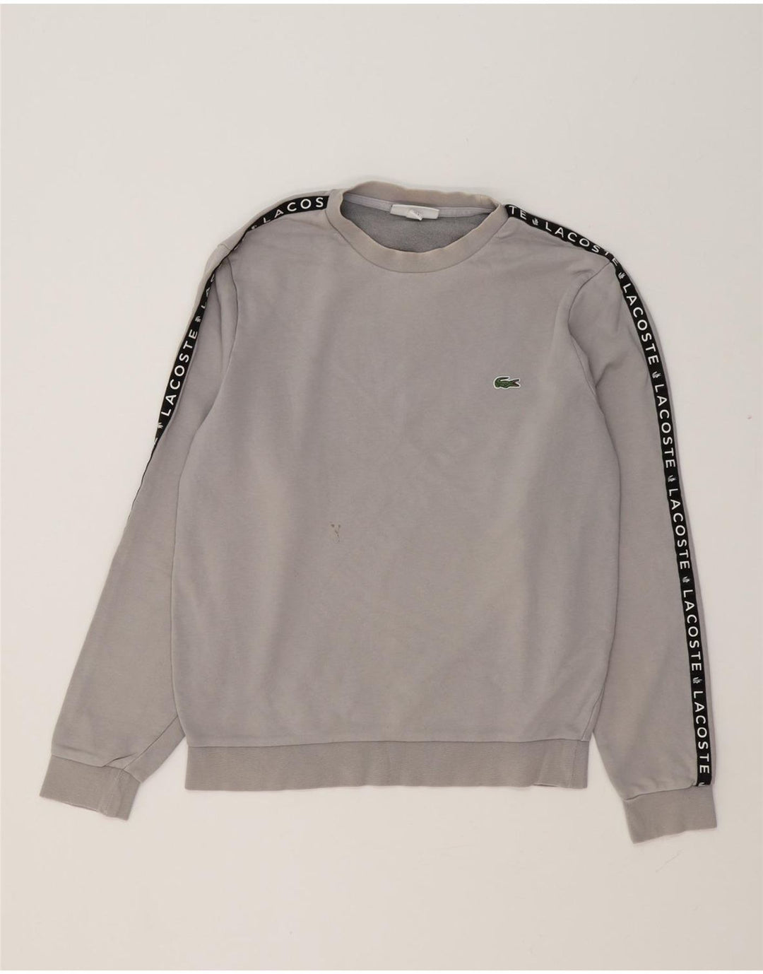 Lacoste Mens Graphic Sweatshirt Jumper Taille 3 Petit Gris Colorblock