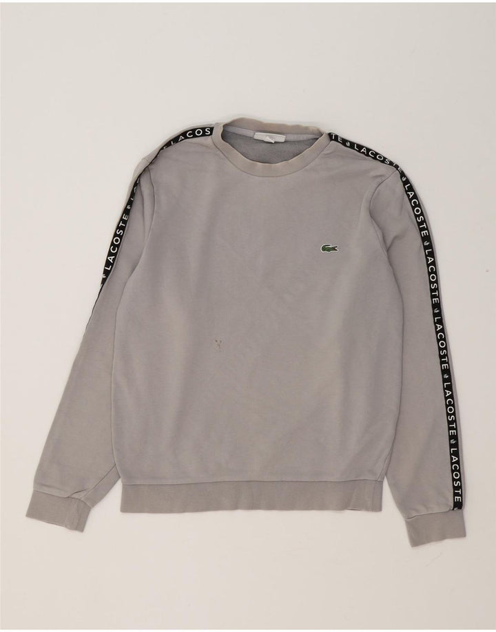 Lacoste Mens Graphic Sweatshirt Jumper Taille 3 Petit Gris Colorblock