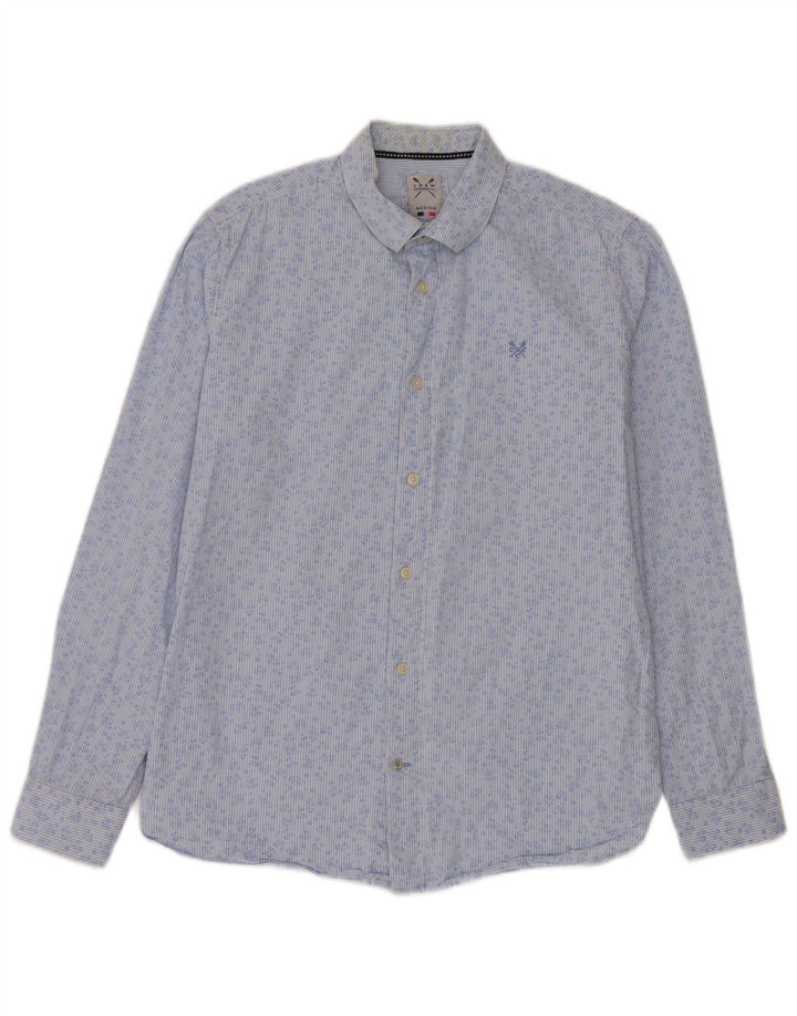 Chemise Homme Crew Clothing Coton Floral Bleu Moyen